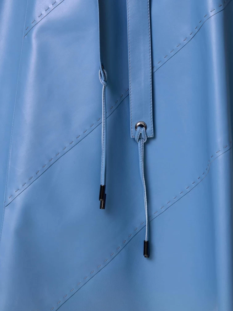 Голубая кожаная юбка 01рс, размер 46, артикул 85452-2