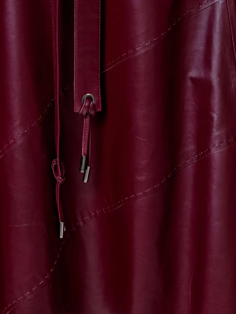 Бордовая кожаная юбка 01рс, размер 44, артикул 85442-2