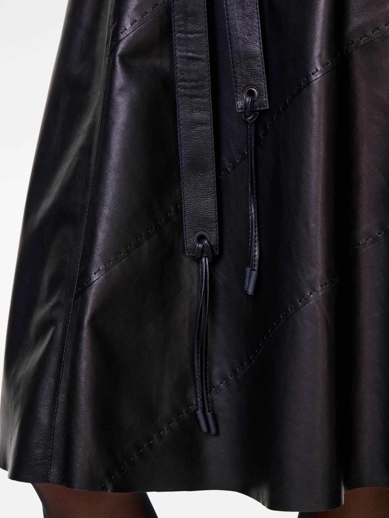 Черная кожаная юбка 01рс, размер 44, артикул 85462-2