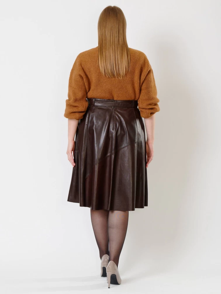 Коричневая кожаная юбка 01рс, размер 40, артикул 85132-5