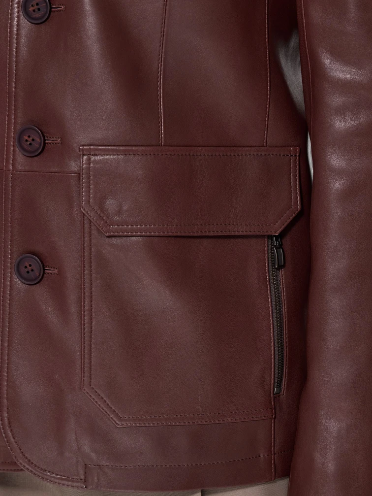 Коричневый мужской кожаный пиджак 530, размер 48, артикул 29770-2