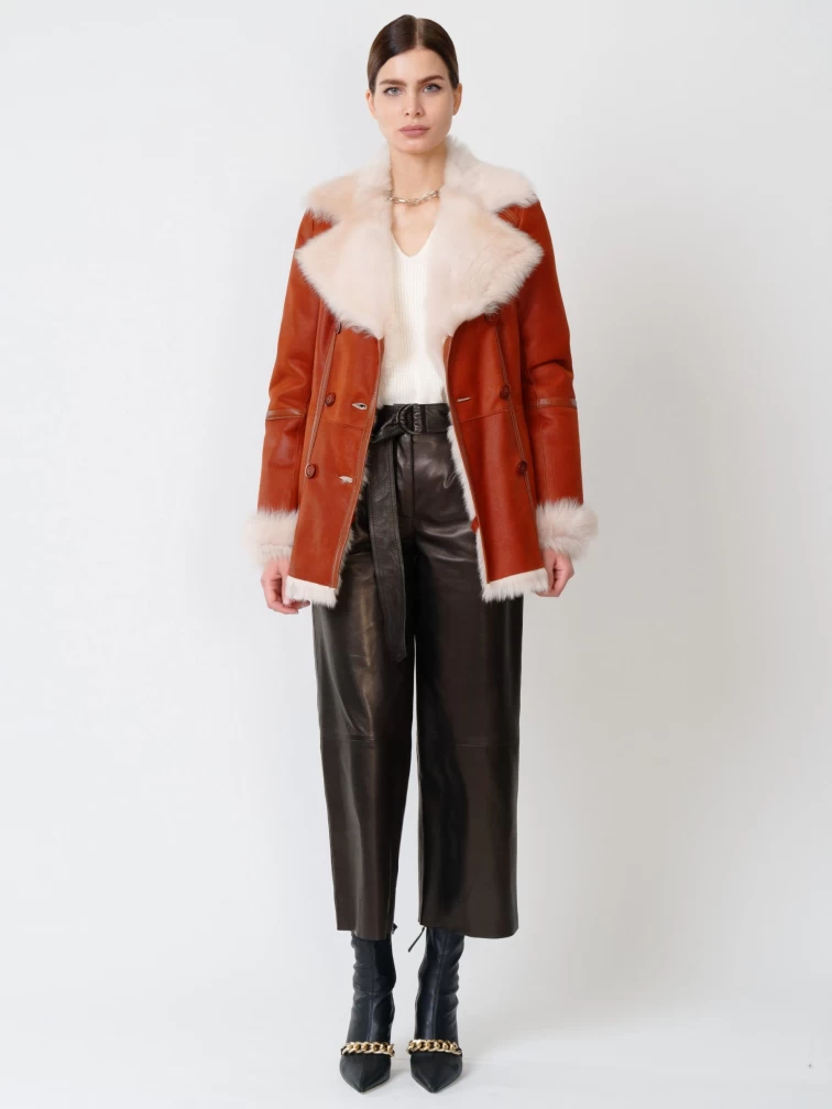 Зимний комплект женский: Дубленка 126 + Брюки 05, виски/черный, р. 44, арт. 111238-0