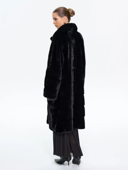 Длинная женская норковая шуба М-102- 1901, черная, размер 52, артикул 65400-5