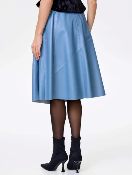 Голубая кожаная юбка 01рс, размер 46, артикул 85452-5