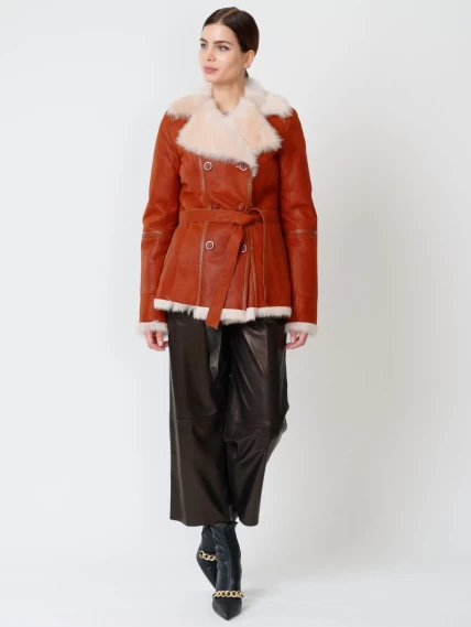 Зимний комплект женский: Дубленка 126 + Брюки 05, виски/черный, р. 44, арт. 111238-1