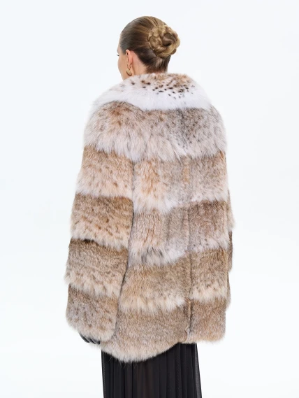 Женская шуба из меха рыси Л850, натуральный, размер 46, артикул 65340-5
