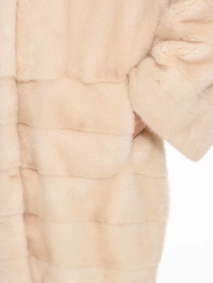 Комбинированная женская норковая шуба BRASCHI МS 093.1, бежевая, размер 46, артикул 34320-2