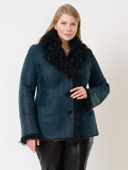 Зимний комплект женский: Дубленка 289 + Брюки 03, синий/черный, р. 42, арт. 111235-5