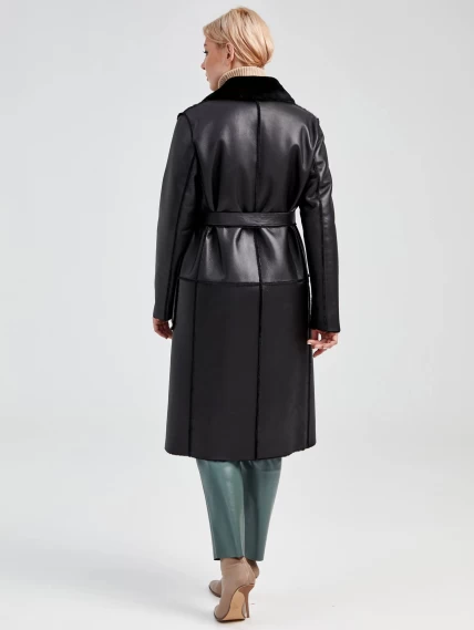 Демисезонный комплект женский: Дубленка 2000 + Брюки 03, черный/оливковый, р. 46, арт. 111226-1