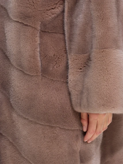 Норковая длинная женская шуба Анастасия, коричневая, размер 44, артикул 65640-4