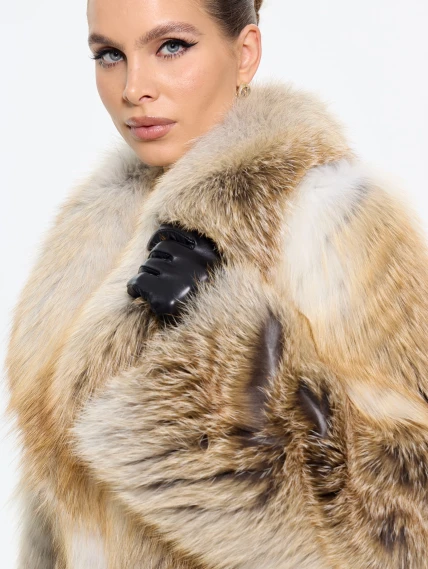 Женская короткая шуба из меха лиса М550, рыжая, размер 46, артикул 65300-1