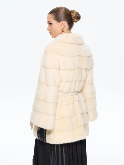 Бежевая женская норковая шуба MANAKAS 2478, размер 44, артикул 34270-7