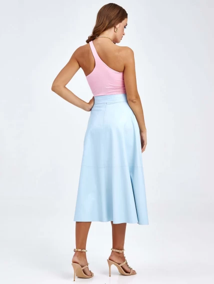 Женские кожаная юбка из экокожи 4820757, голубая, размер 48, артикул 85770-7