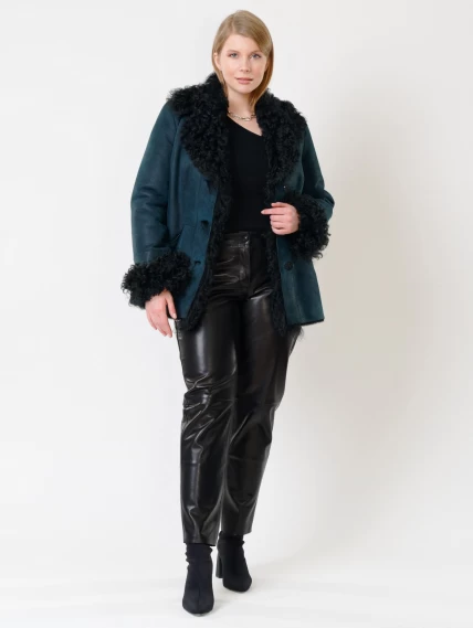 Зимний комплект женский: Дубленка 289 + Брюки 03, синий/черный, р. 42, арт. 111235-0