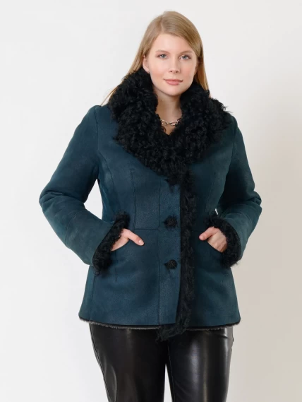 Зимний комплект женский: Дубленка 289 + Брюки 03, синий/черный, р. 42, арт. 111235-3