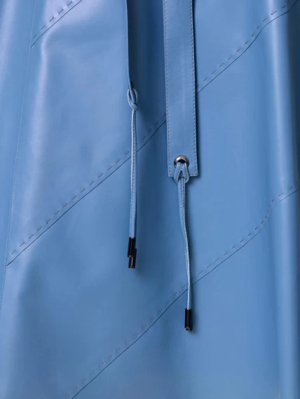 Голубая кожаная юбка 01рс, размер 46, артикул 85452-2