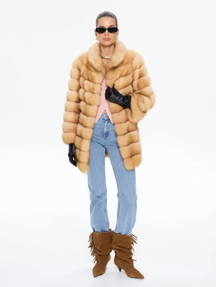 Женская шуба из меха куницы Л511-99, натуральная, размер 46, артикул 64910-4