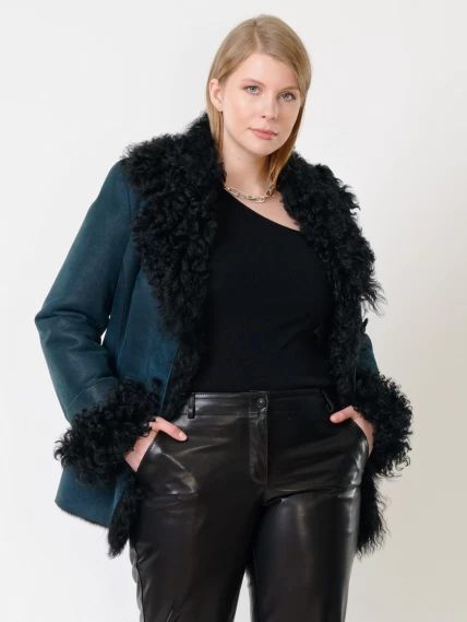 Зимний комплект женский: Дубленка 289 + Брюки 03, синий/черный, р. 42, арт. 111235-4