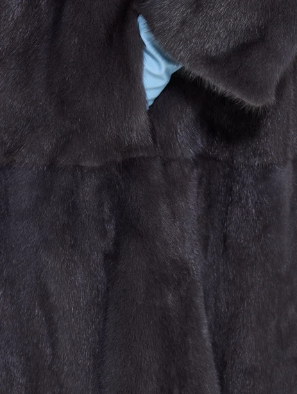 Длинная женcкая шуба с капюшоном Классика-687, графитовая, размер 62, артикул 65440-3