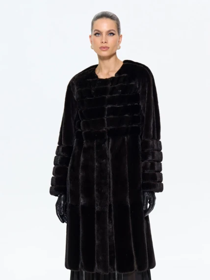 Черная норковая женская шуба BRASCHI ELN 32, размер 46, артикул 34360-0