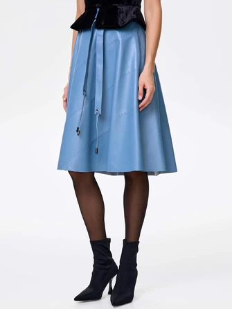 Голубая кожаная юбка 01рс-1