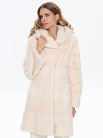 Бежевая женская норковая шуба BRASCHI EGM 012-0