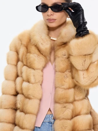 Женская шуба из меха куницы Л511-99-1