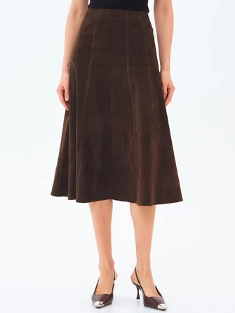 Коричневая замшевая юбка 17з-1