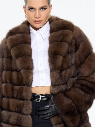 Женская шуба из меха соболя Л611-289-1