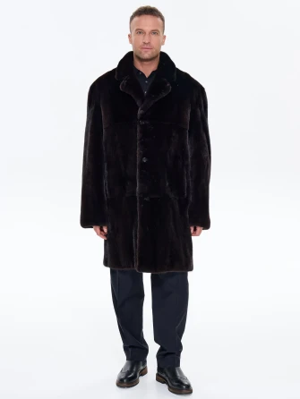 Черная мужская норковая шуба UNIFUR 7904-1