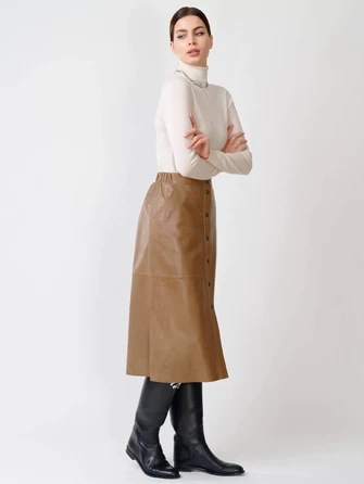 Коричневая кожаная юбка 08-0