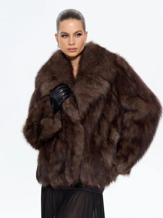 Женская короткая шуба из меха лисы М1010 - 24267-0