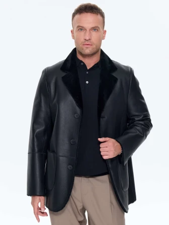 Мужская дубленка пиджак премиум класса 443-1