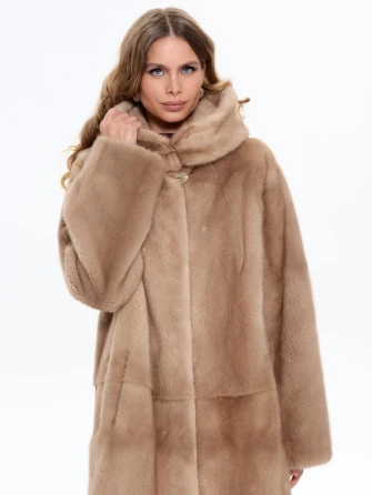 Длинная норковая женская шуба с капюшоном Жанет-1